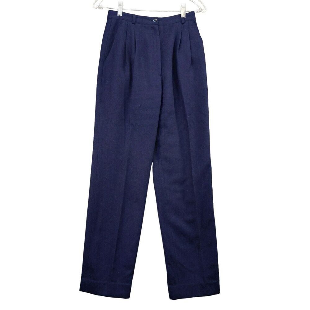 Slices Dress Pants Womens Size 7 Blue Wool Blend Made in Japan